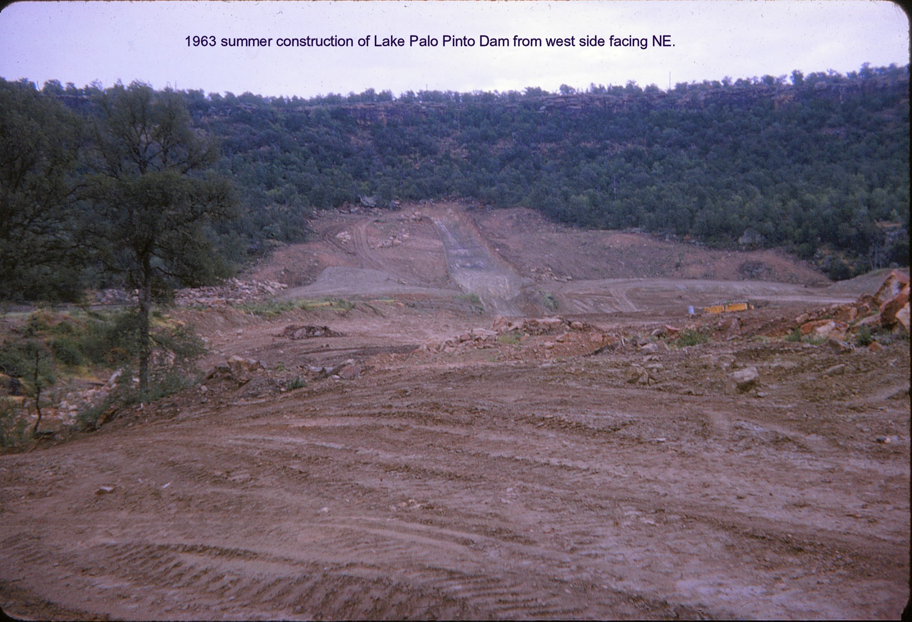 Construction of Lake Palo Pinto in summer of 1963